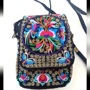 Embroidery crossbody bag mini travel purse wallet boho style
